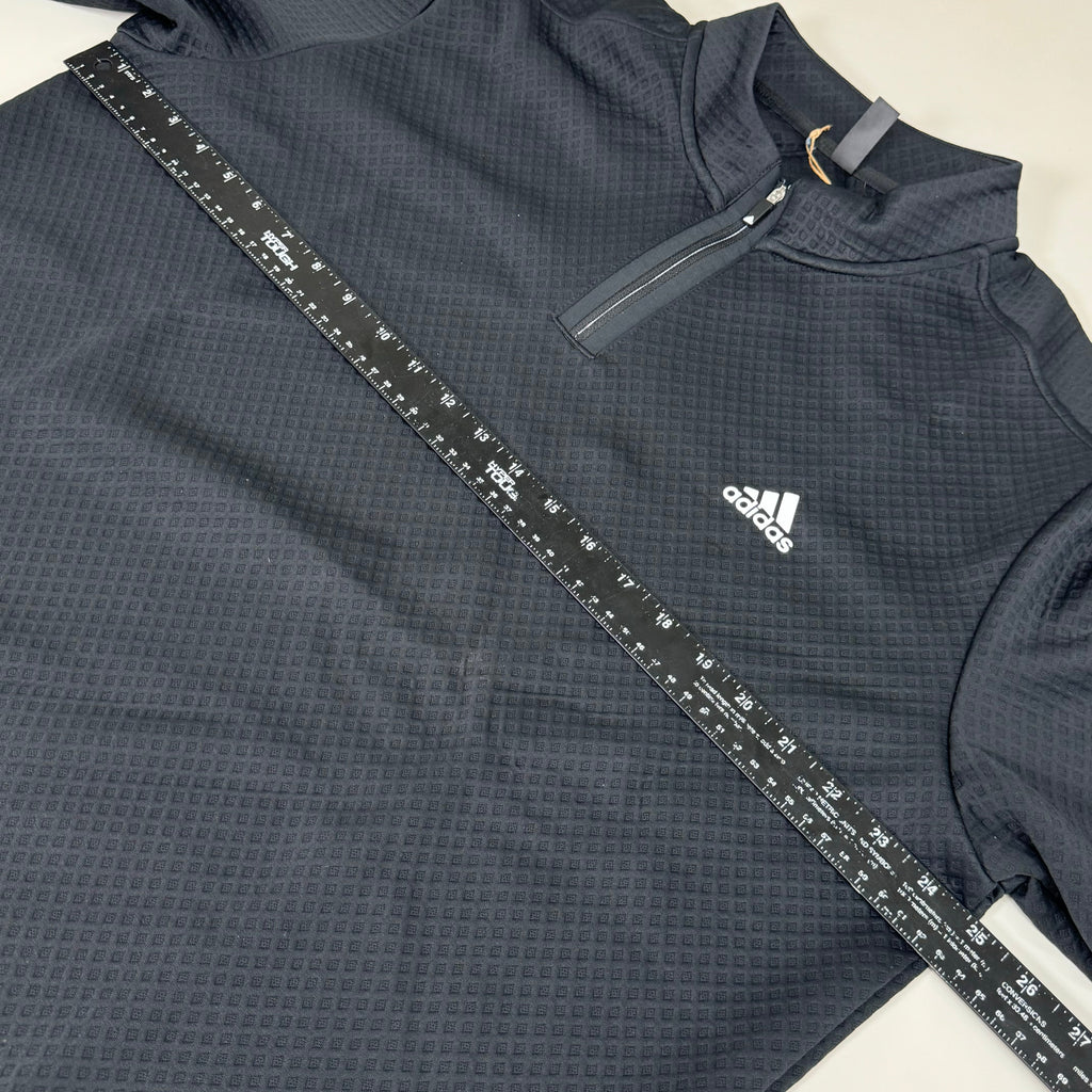 ADIDAS DWR 1/4 Zip Men's Golf Textured Sweatshirt Sz-XL Black H53965