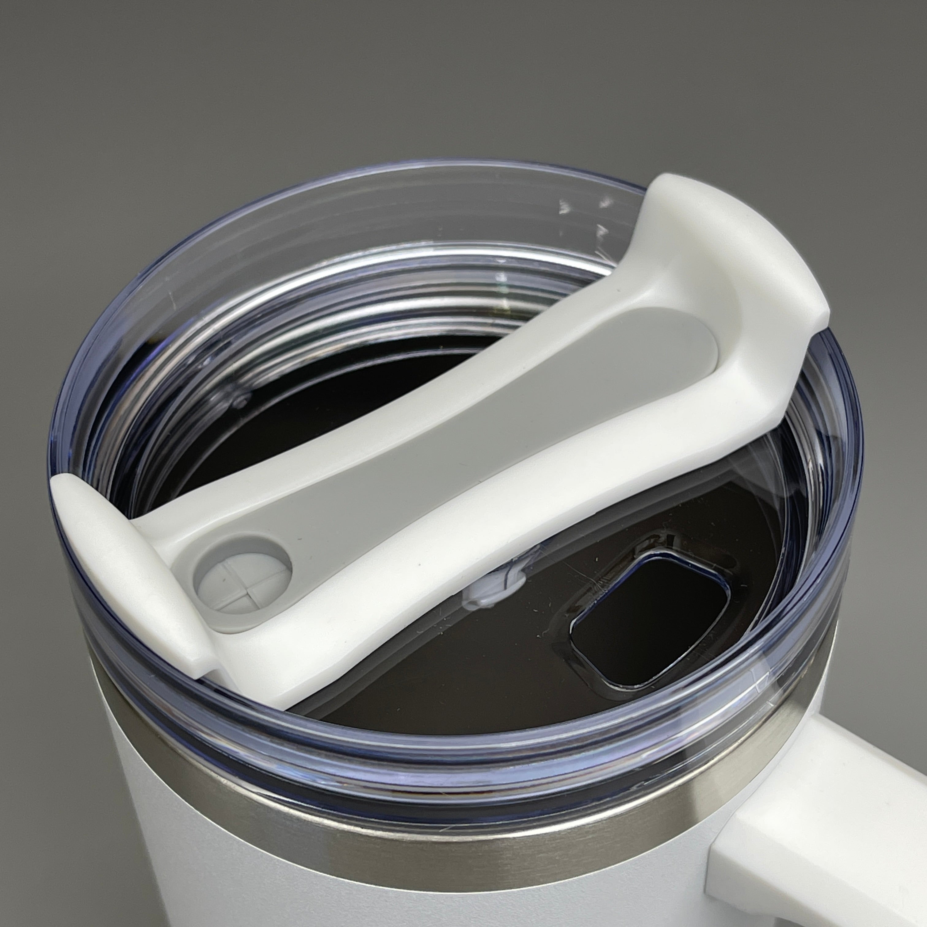 TUMBLER (2 PACK) Insulated Stainless Steel Travel Mug w/ Lid Handle Straw 40 oz White