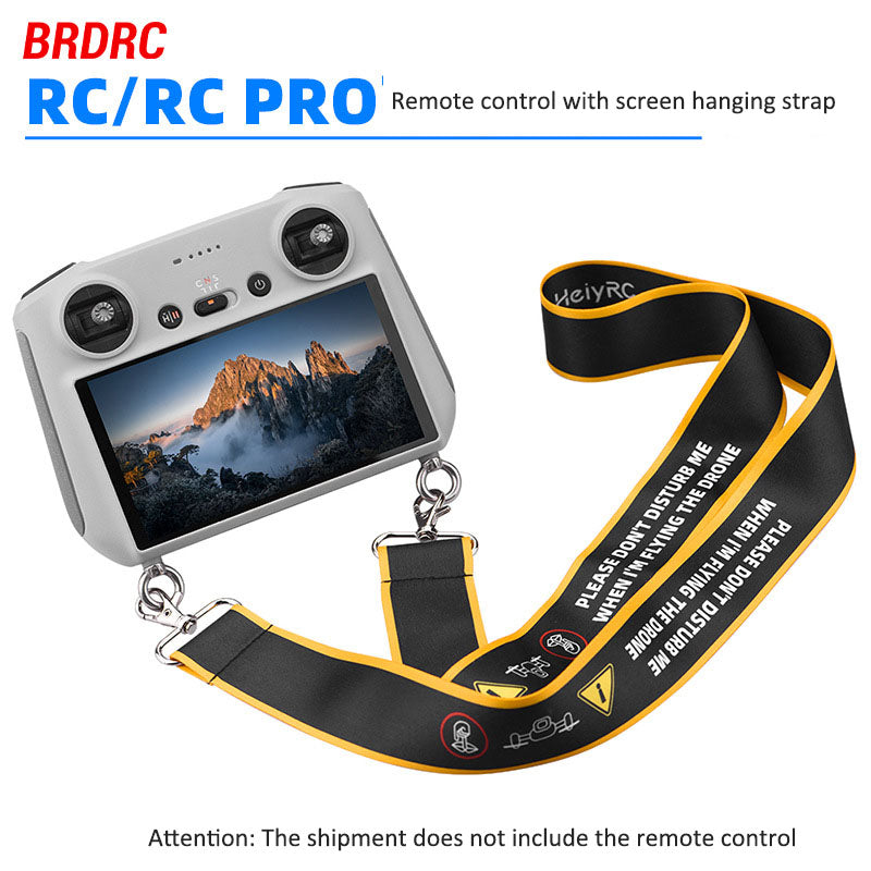 Neck strap with DJI RC remote control safety slogan (DJI Mini 3 Pro drone) Hanging accessories