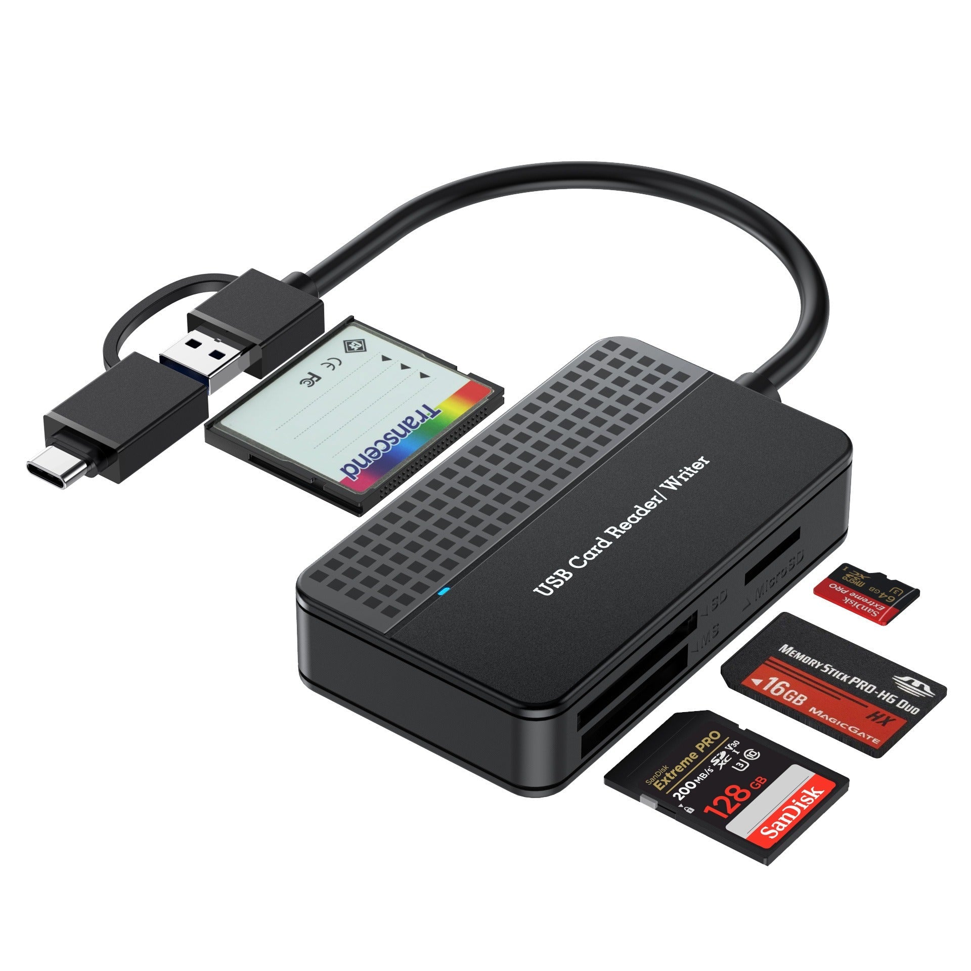 USB 3.0 Four in One USB 3.1 CF SD TF MS Memory Card/DSLR Camera Card Reader Type-c