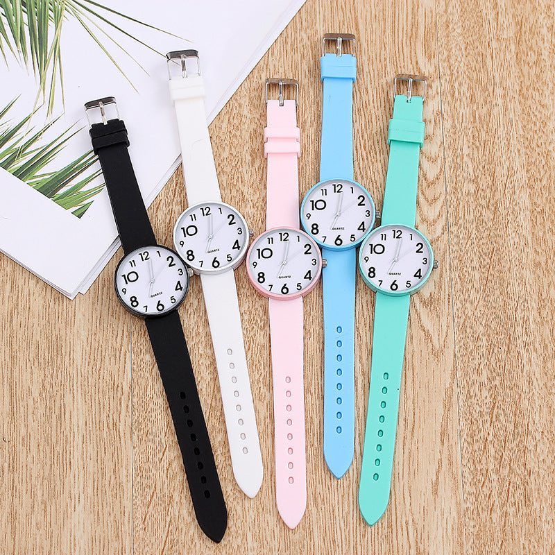 Small Dial Casual Fashion Watch Thin Strap Female Student Silicone Strap Temperament Ladies Watch Fresh Children Clock Casual Quartz Wristwatch With Bezel Case Silicone Band Watch For Women Girls