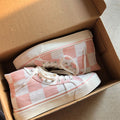 Pink Women's Luxury Canvas Sneakers Flats New Casual Tennis Basketball Canvas Shoes High-top Fashion Sneakers Slip On Walking Shoe Athletic Shoes For Gym Running Work