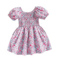 Summer New Girls' Floral Puff Sleeve Dress