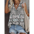 Sleeveless Printed T-shirt Plus Size Vest