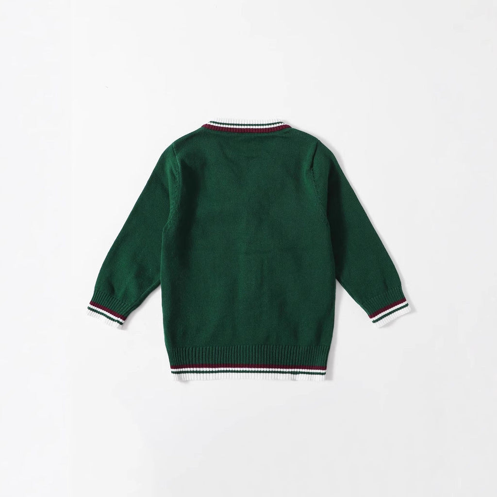 Boys' Knitted Cardigan Sweater - Lightweight V-neck Pullover, Suitable For Outdoor Wear In Spring And Autumn