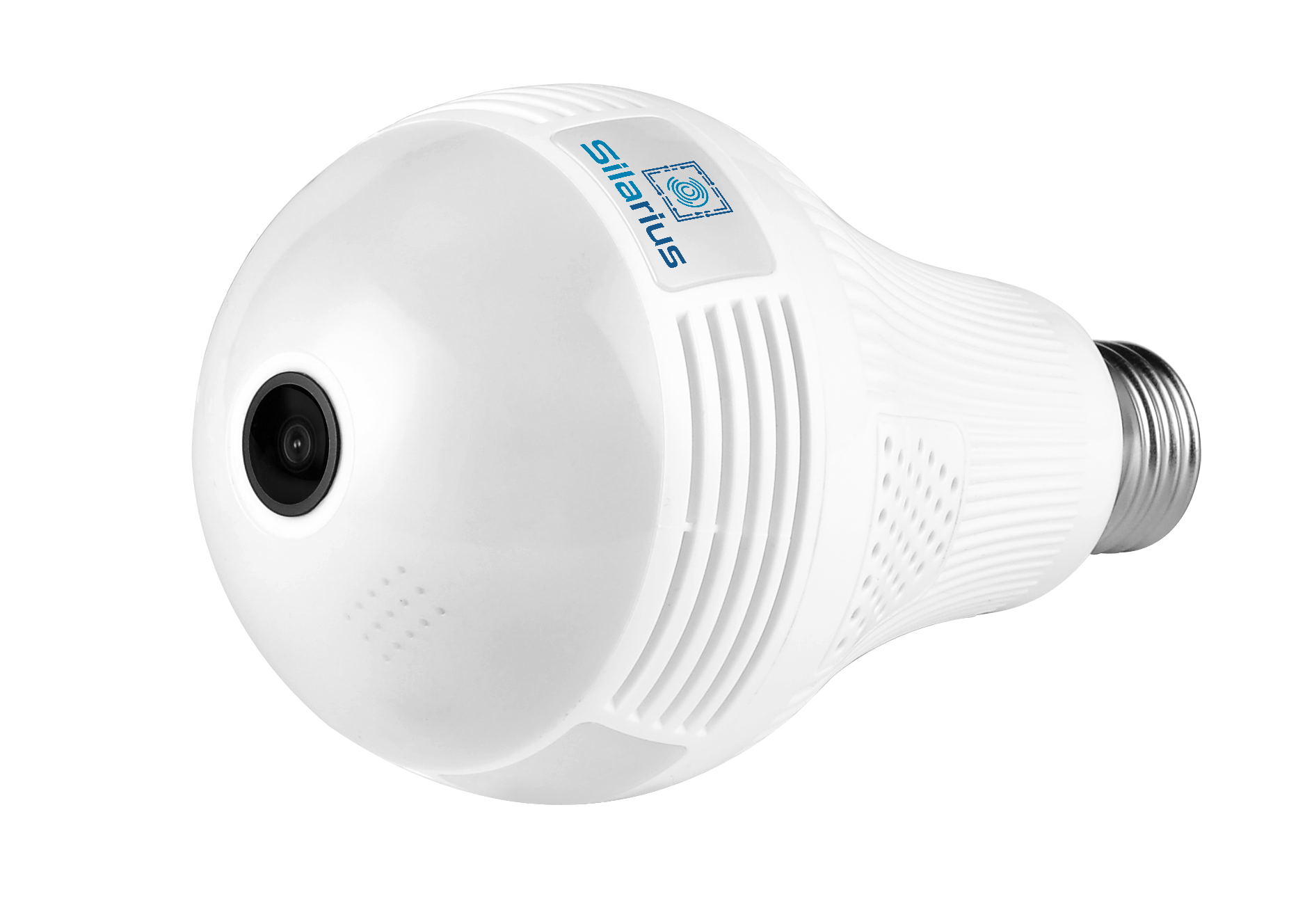 Silarius SIL-FISHBULB3MP 3MP WiFi, bulb fish-eye Camera,  app (IC See) , TF card, 2-Way Audio , app can switch bulb on - 1.29mm lens (SILVER COLOR)