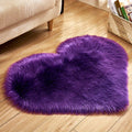 1pc Faux Fur Room Rug, Heart Shaped Plush Rug, Fluffy Carpet For Living Room Bedroom Sofa, Shaggy Carpet Area Mat 50*60cm/19.68*23.62in