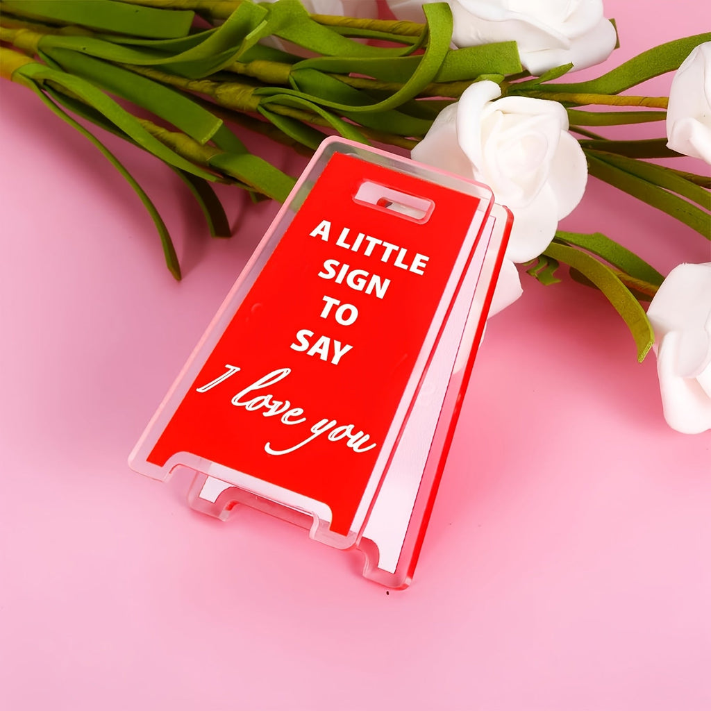[2D Flat] Charming "I Love You Little Sign" Acrylic Desk Plaque - The Perfect Office Decor Accessory And Gift for Friends, Couples, And Family.