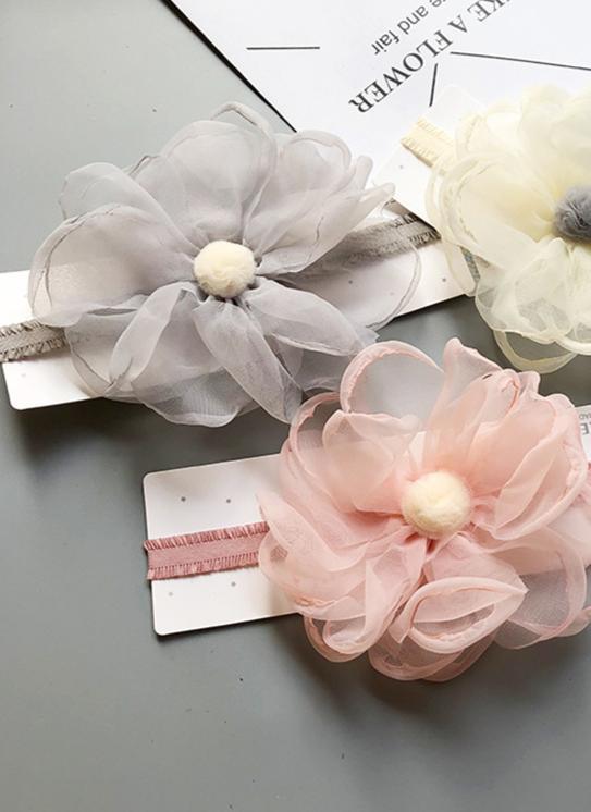 Luxury Modern Pearl Handmade Baby Girls Bowknot Crown Headband Lace Elastic Hair Band Bow For Girls Baby