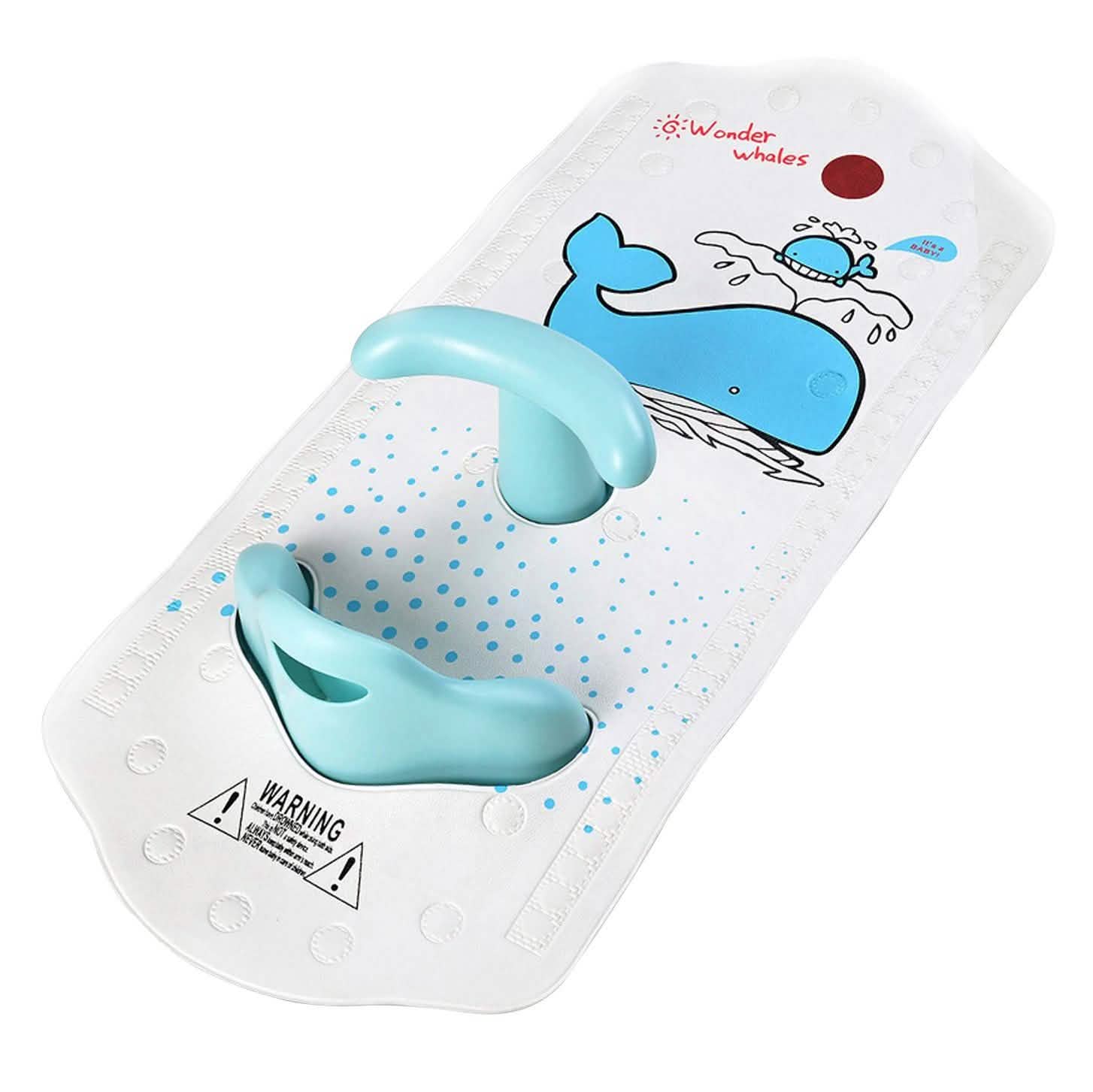 6M+ Infant Toddler Tub Seat Non-slip Safety Chair with Heat Sensitive Bath Mat