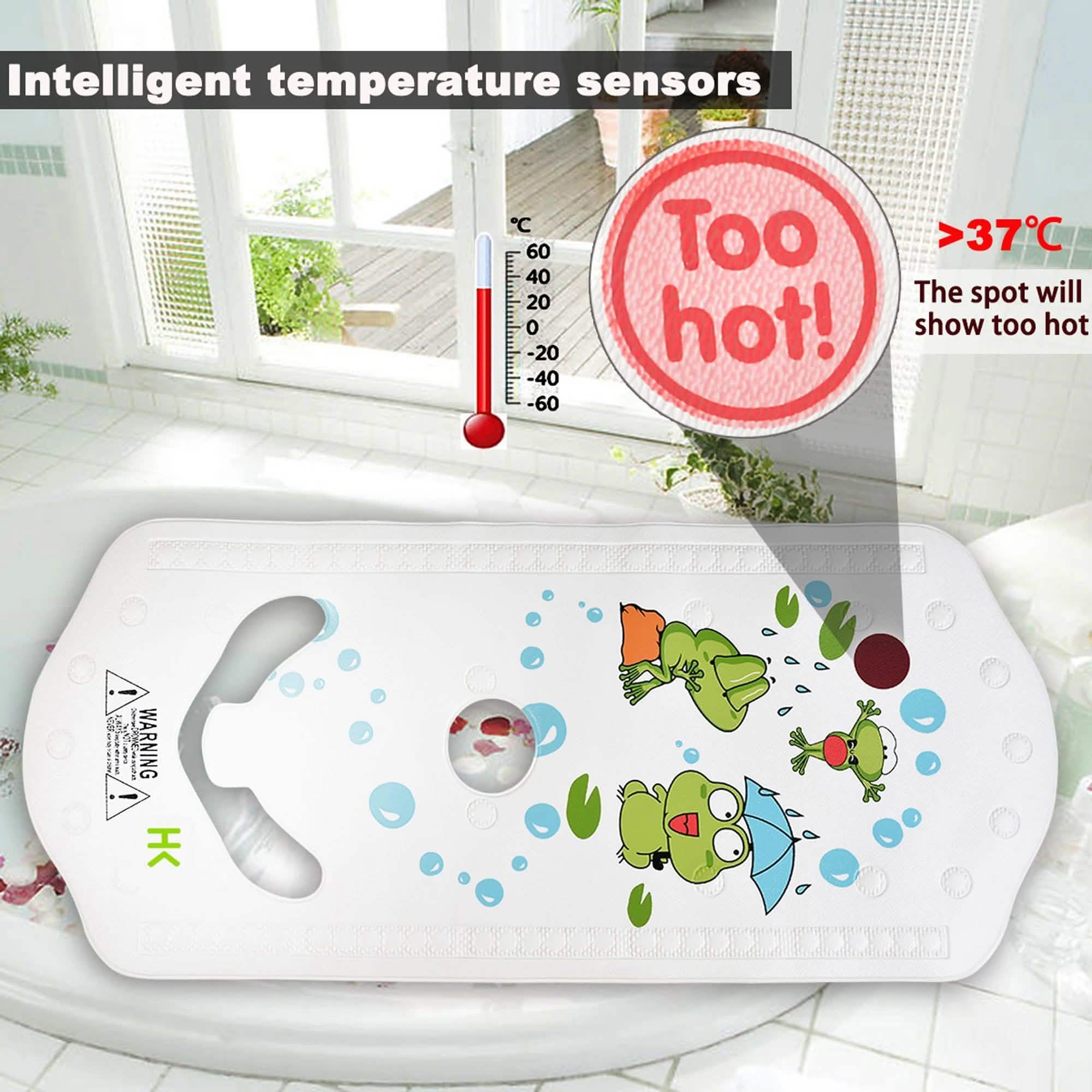 6M+ Infant Toddler Tub Seat Non-slip Safety Chair with Heat Sensitive Bath Mat
