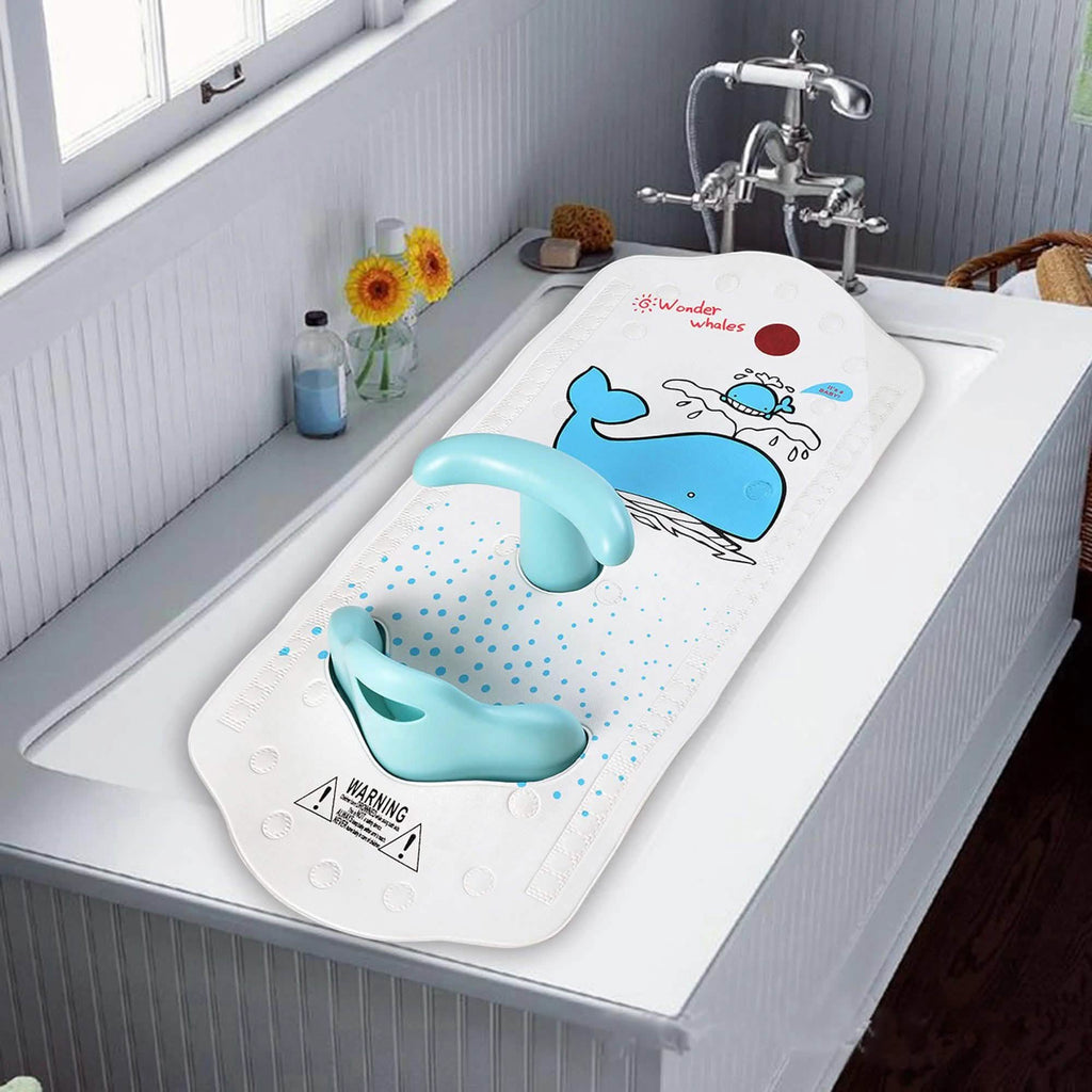 6M+ Infant Toddler Tub Seat Non-slip Safety Chair with Heat Sensitive Bath Mat