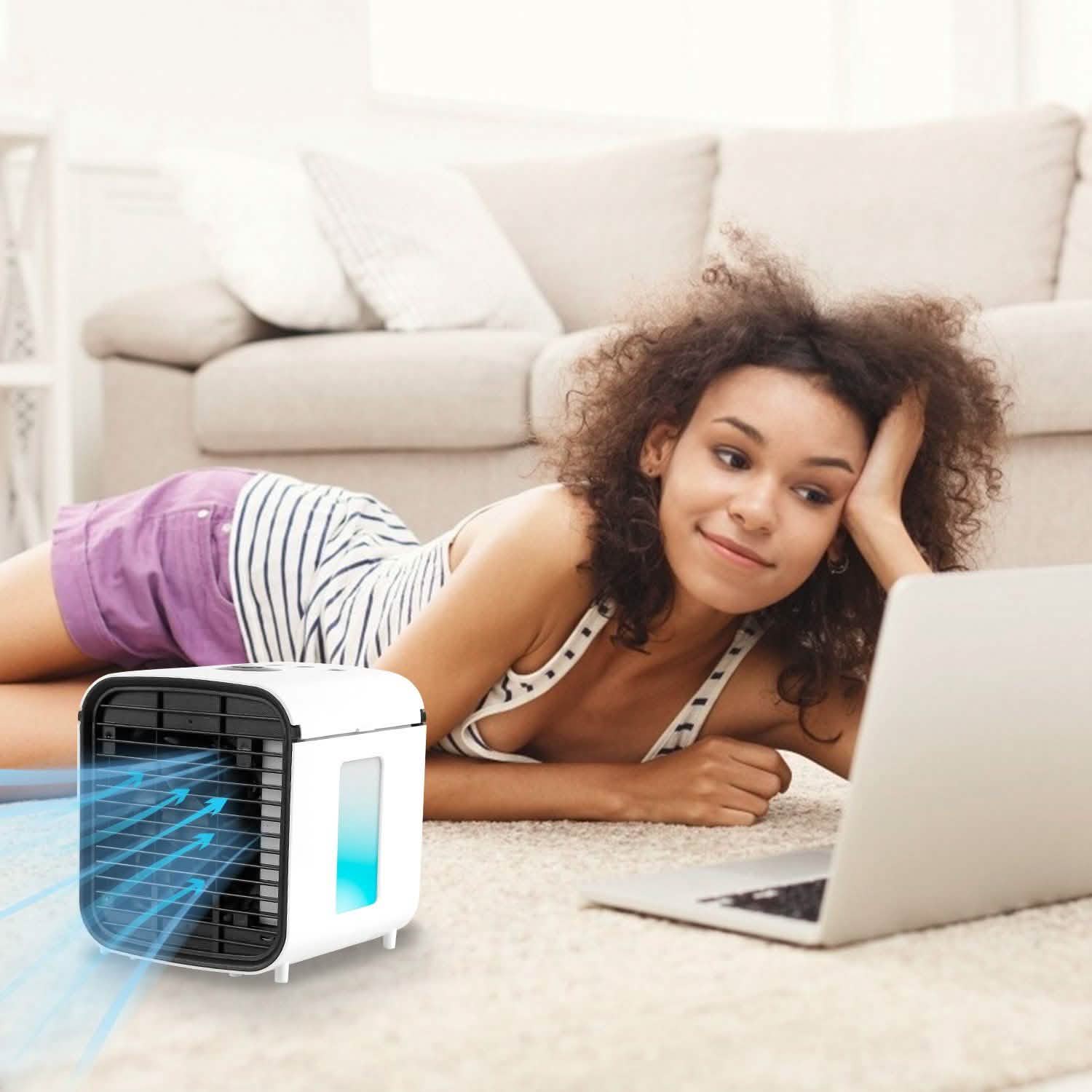 7-Color Change Portable Mini Air Conditioner Cooling Fan
