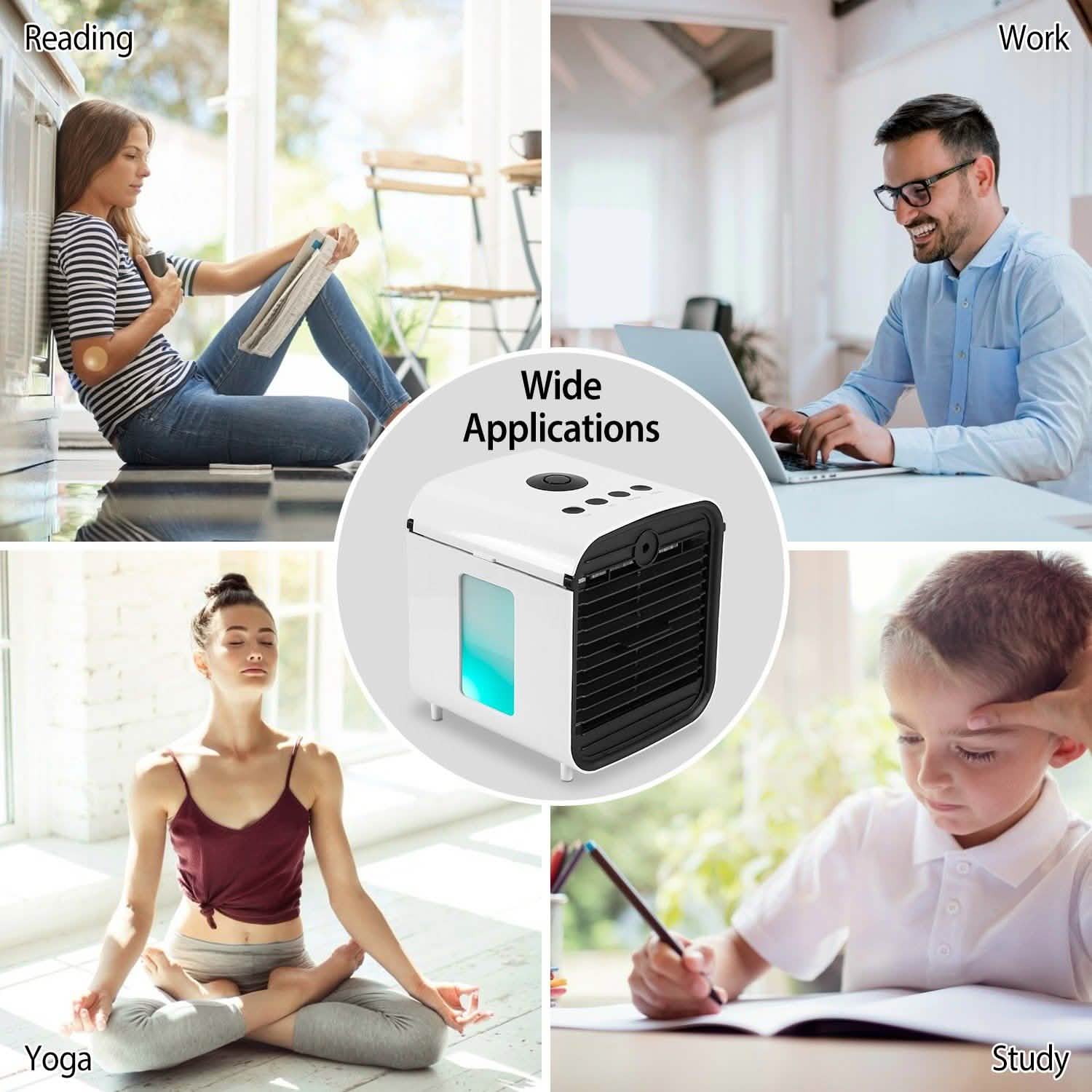 7-Color Change Portable Mini Air Conditioner Cooling Fan