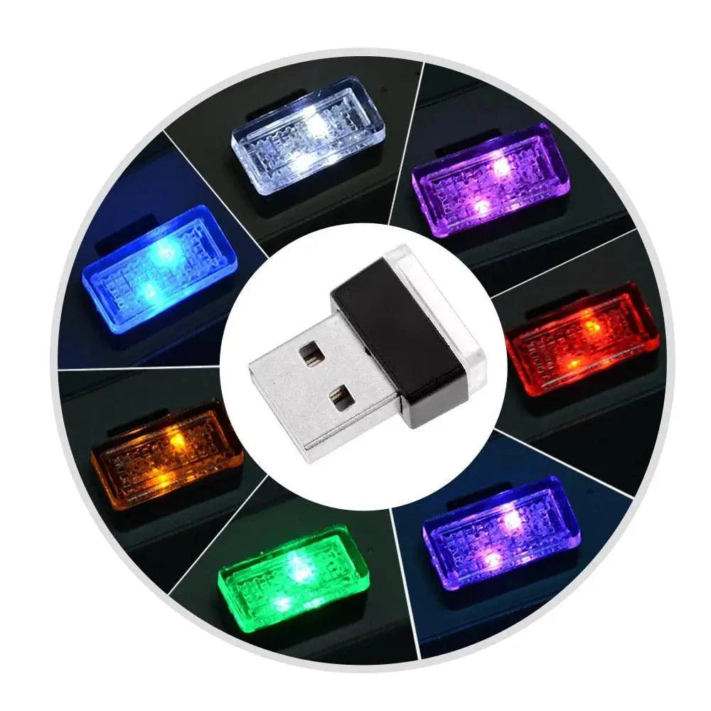 7 Color Lights LED Mini USB Ambient Neon Interior Light Car Accessories Cars Gadgets Bright Colors