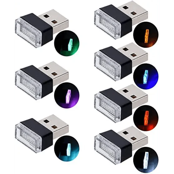 7 Color Lights LED Mini USB Ambient Neon Interior Light Car Accessories Cars Gadgets Bright Colors