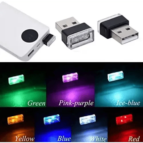 7 Color Lights LED Mini USB Ambient Neon Interior Light Car Accessories Cars Gadgets Bright Colors