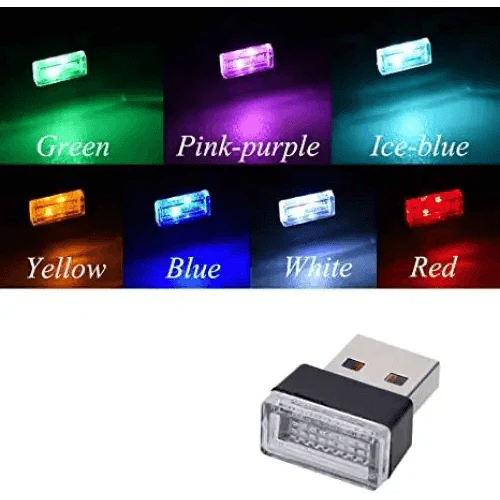7 Color Lights LED Mini USB Ambient Neon Interior Light Car Accessories Cars Gadgets Bright Colors