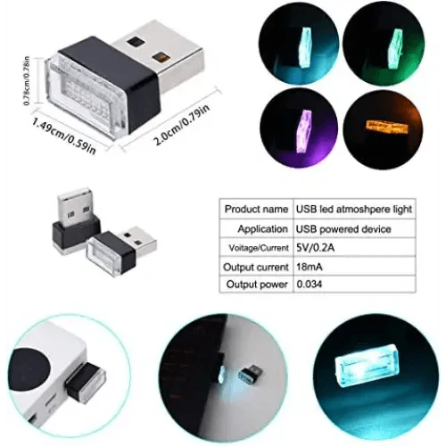 7 Color Lights LED Mini USB Ambient Neon Interior Light Car Accessories Cars Gadgets Bright Colors