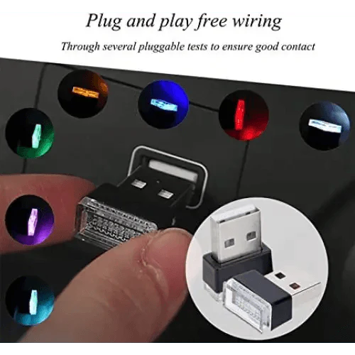 7 Color Lights LED Mini USB Ambient Neon Interior Light Car Accessories Cars Gadgets Bright Colors