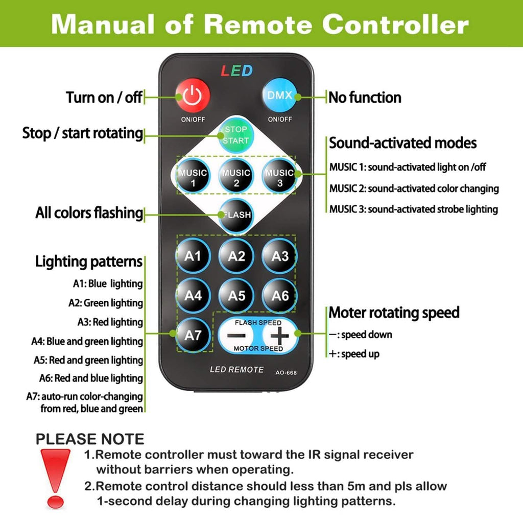 7 Colors Sound Activated Party Lights with Remote Control