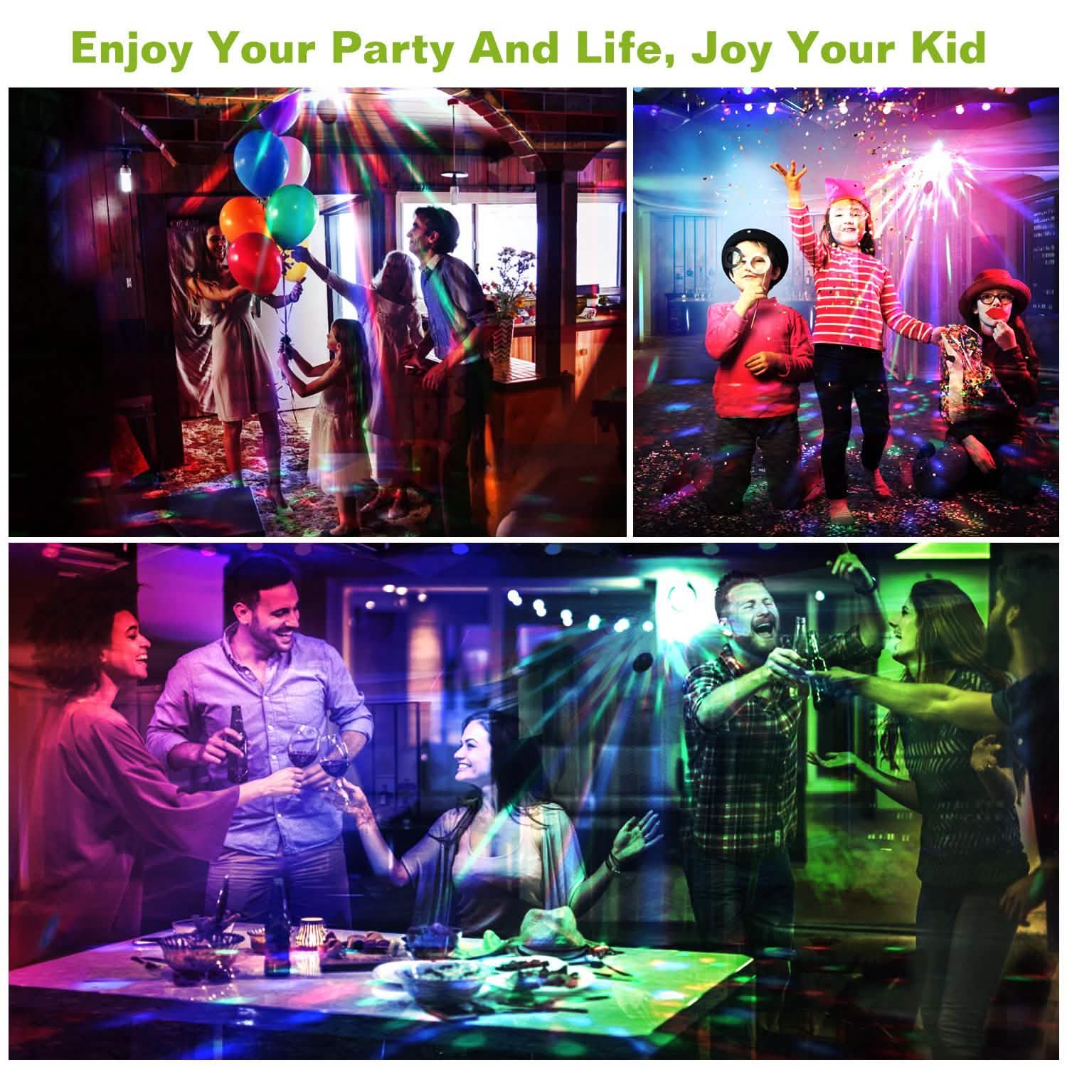7 Colors Sound Activated Party Lights with Remote Control