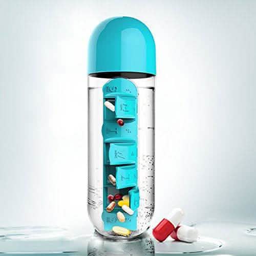 7-Day Pill Tablet Medicine Organizer Water Drink Bottle Holder Box