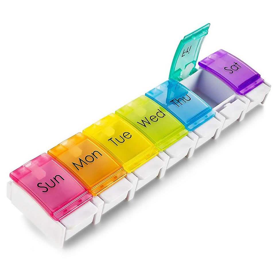 7-Day Weekly Travel Pill Organizer