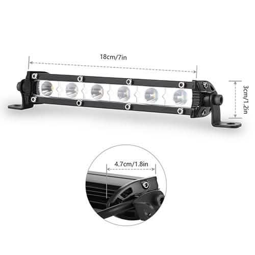 7" LED Light Bar Single Row Offroad Spot Lights