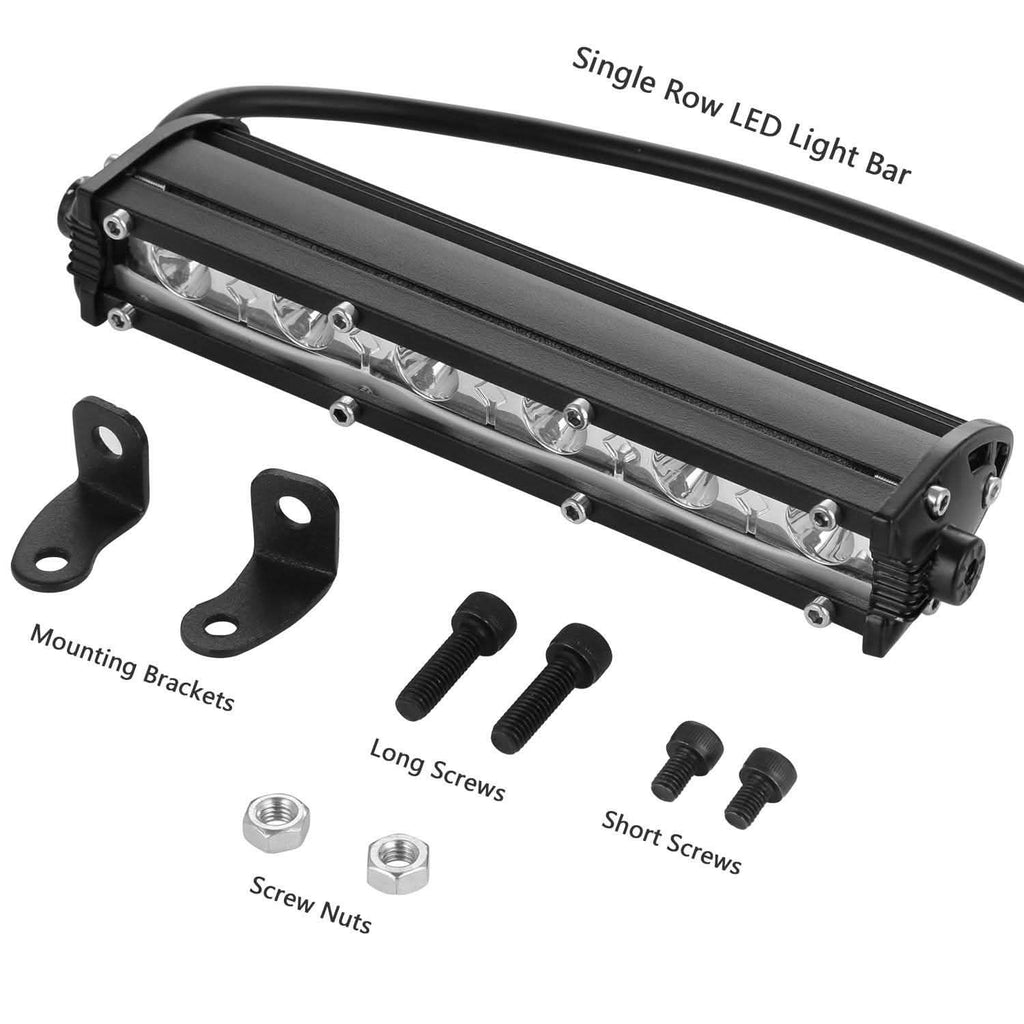 7" LED Light Bar Single Row Offroad Spot Lights