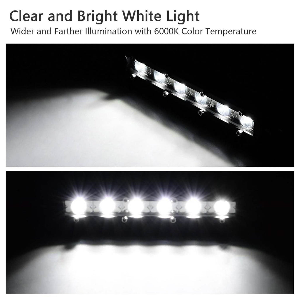 7" LED Light Bar Single Row Offroad Spot Lights