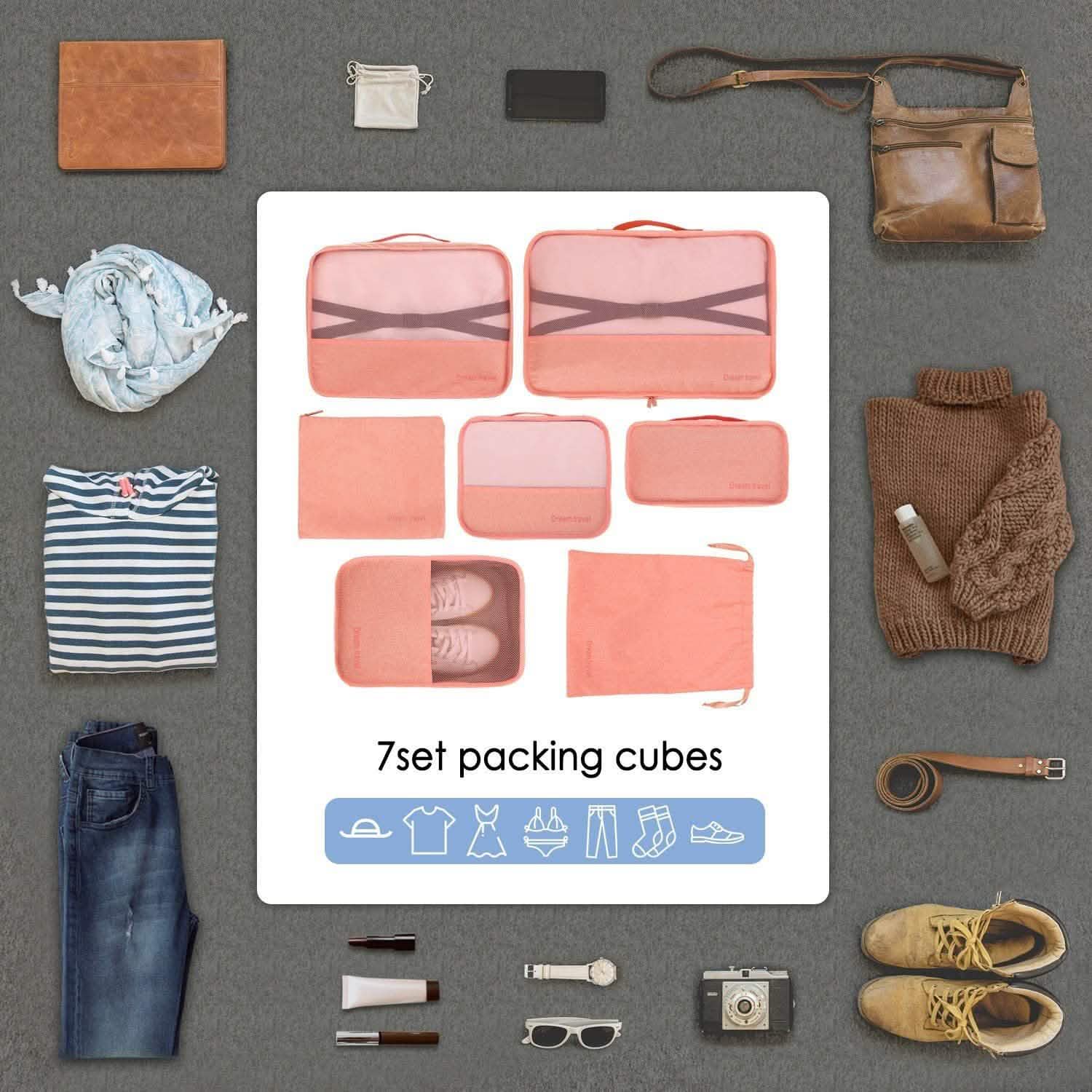 7-Pack: Travel Storage Cube Bag