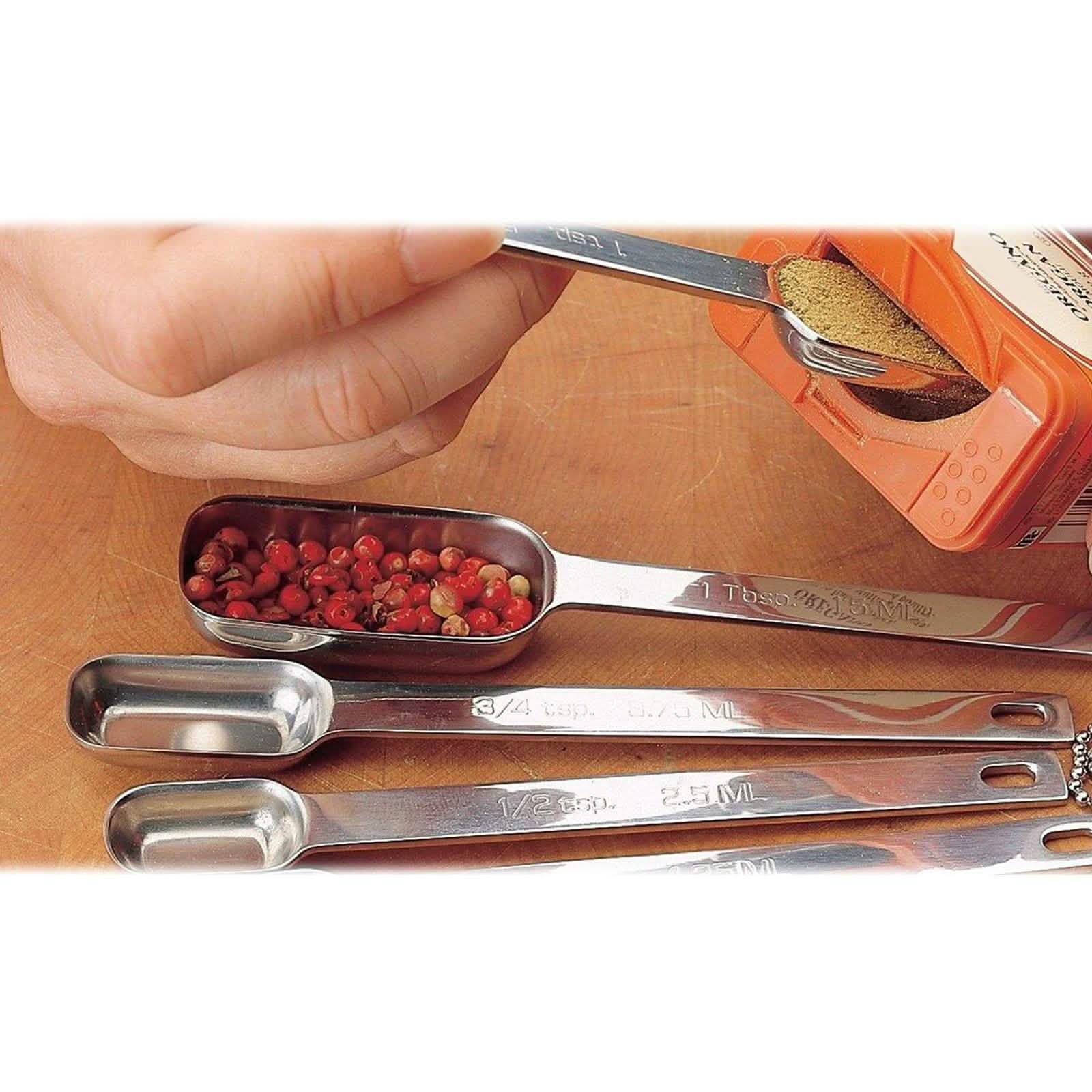 7-Piece: Heavy Duty Stainless Steel Metal Measuring Spoons