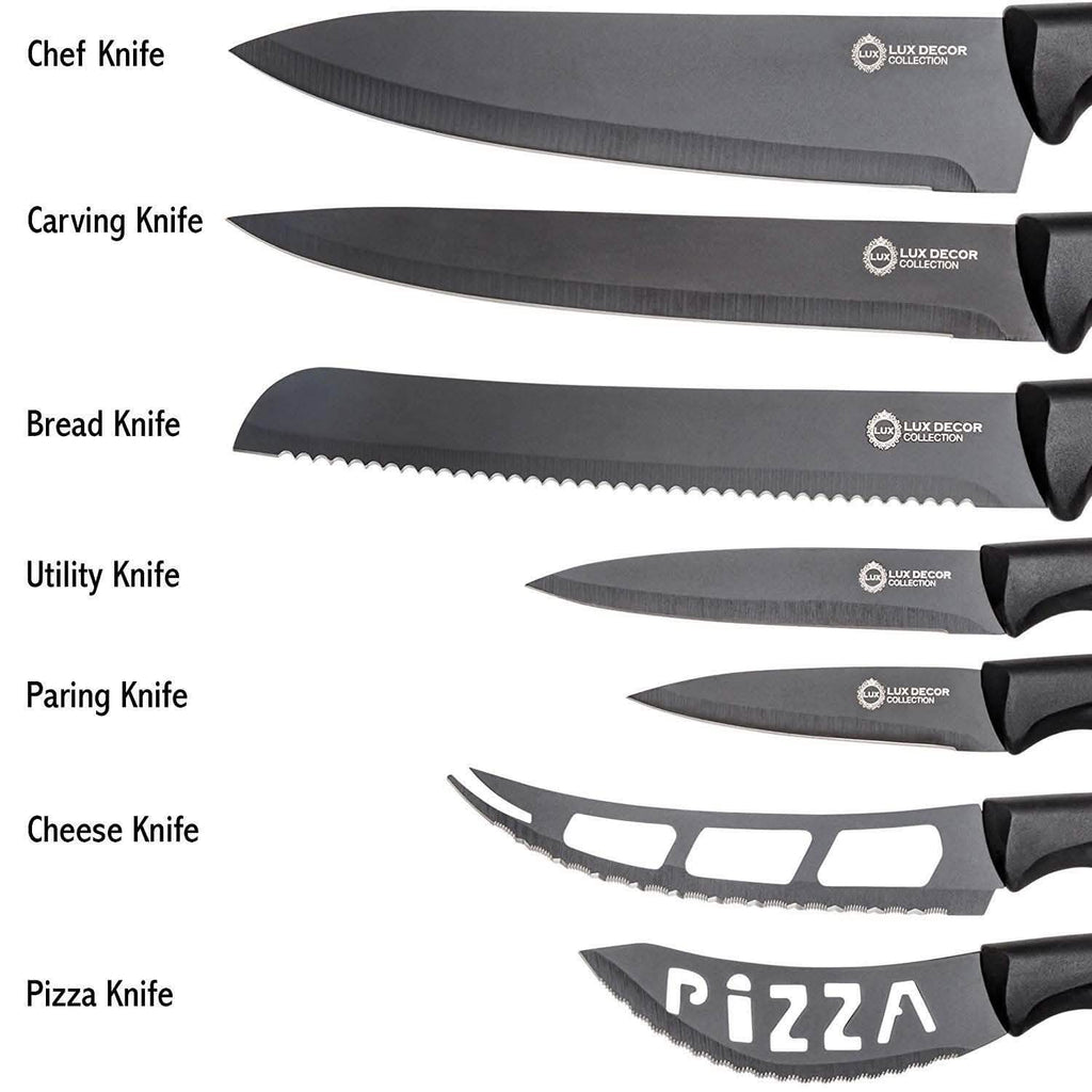 7-Piece Set: Chef Knife, Bread, Carving, Utility, Pairing, Cheese, Pizza