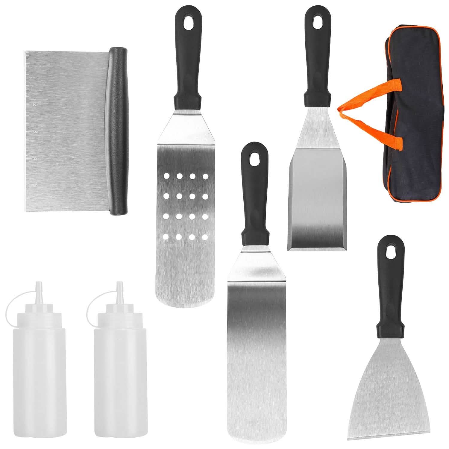 7-Piece Set: Stainless Steel BBQ Grilling Utensil Tools