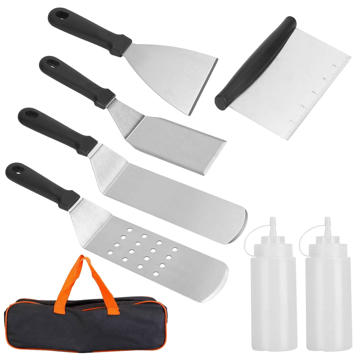 7-Piece Set: Stainless Steel BBQ Grilling Utensil Tools