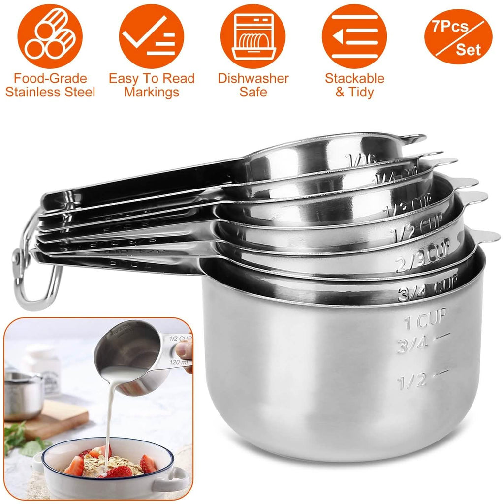 7-Piece: Stainless Steel Measuring Cups