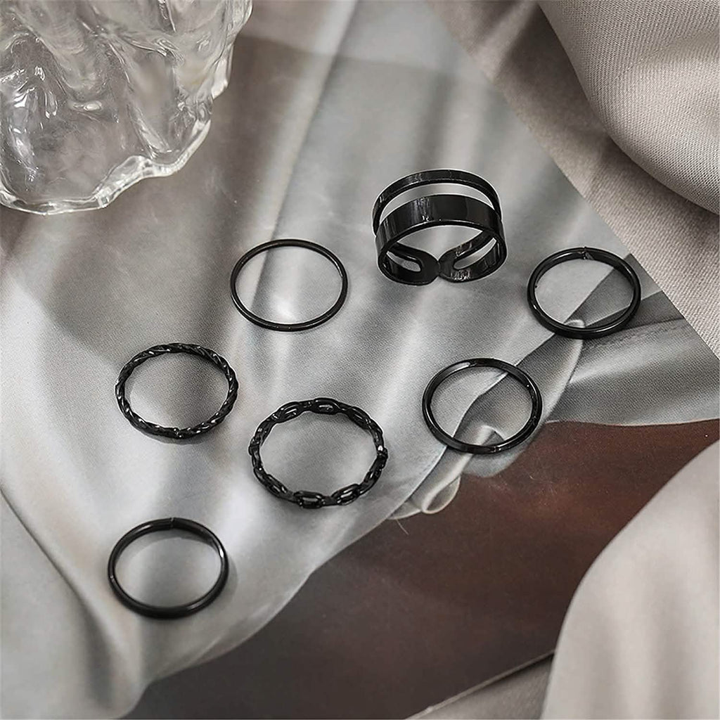 7-Piece: Women's Gold Knuckle Ring Set