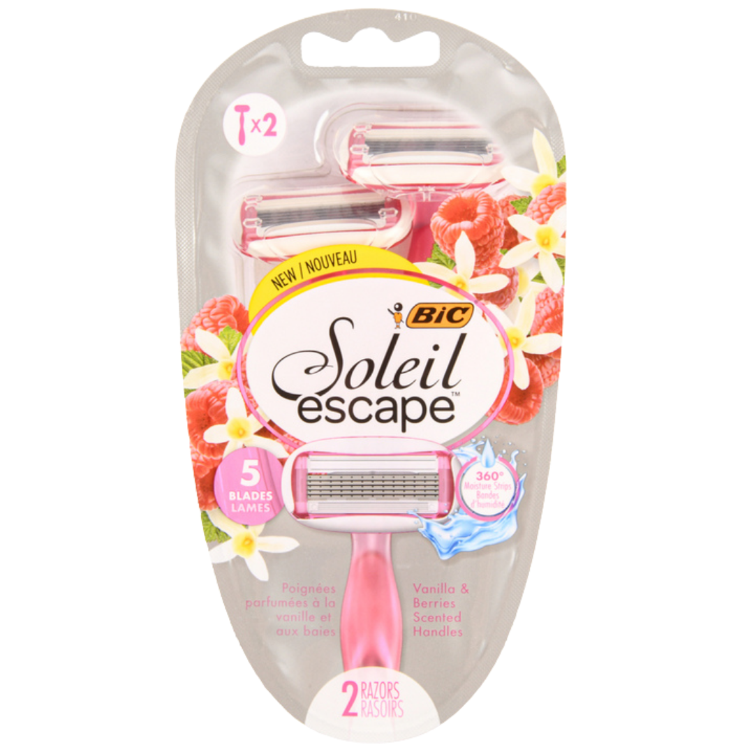 BIC Soleil Escape 5-Blade Women's Razors Vanilla & Berries (2 ct)