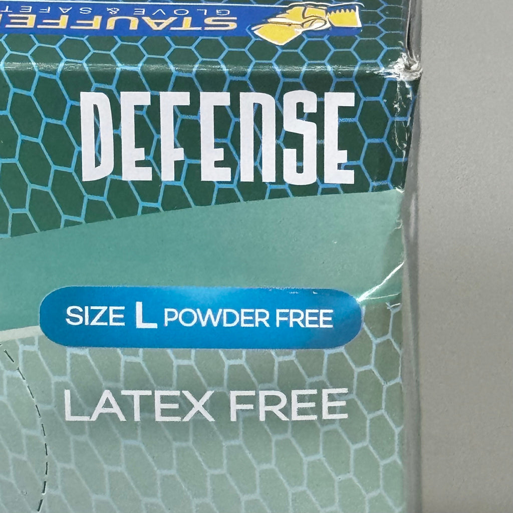 STAUFFER (10 PACK, 1,000 Total) Gloves & Safety Powder-Free Clear Vinyl Sz L R400I