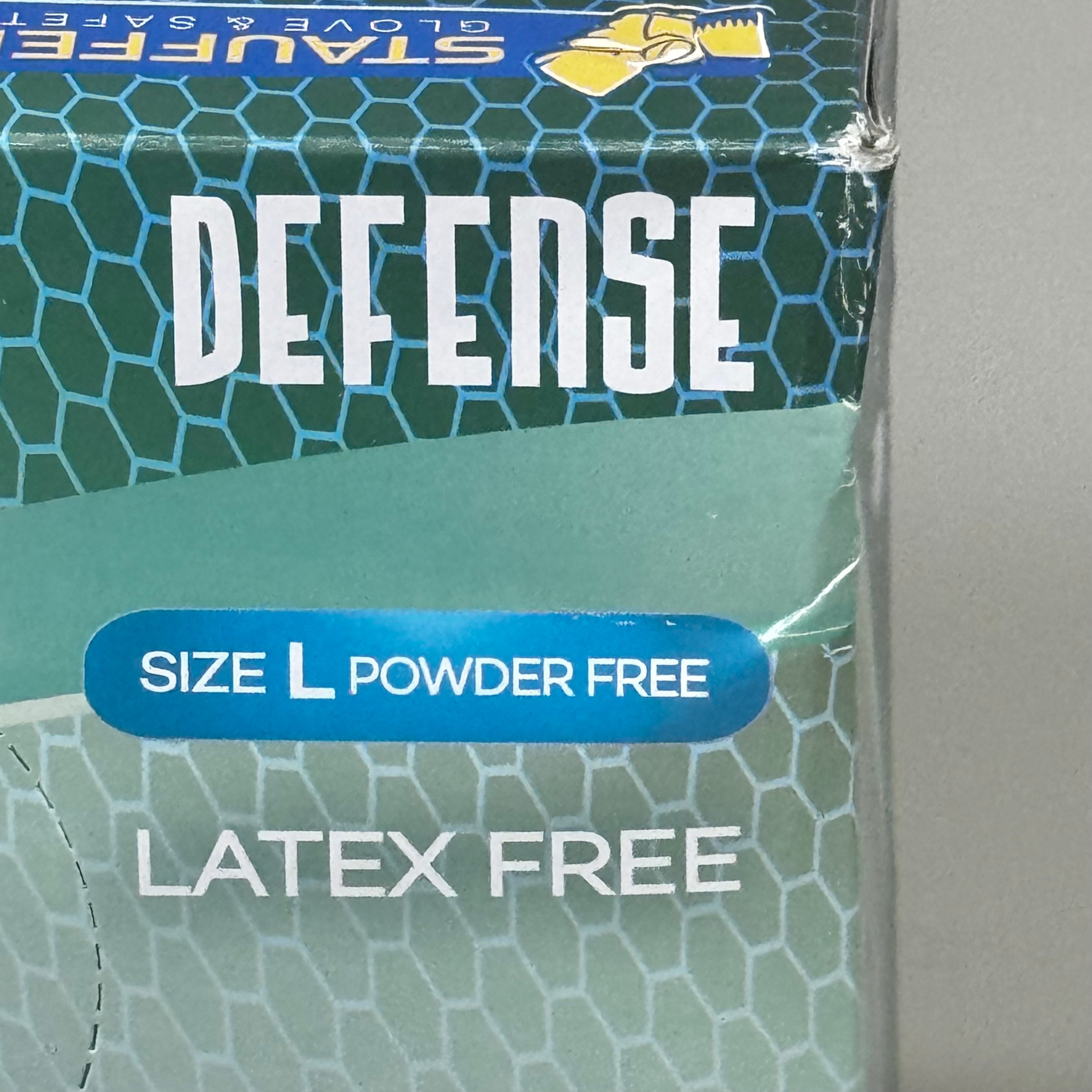 STAUFFER (10 PACK, 1,000 Total) Gloves & Safety Powder-Free Clear Vinyl Sz L R400I