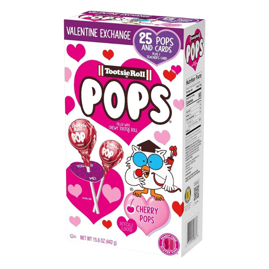 Tootsie Pop Valentine Exchange Lollipops with Cards (15.6oz)