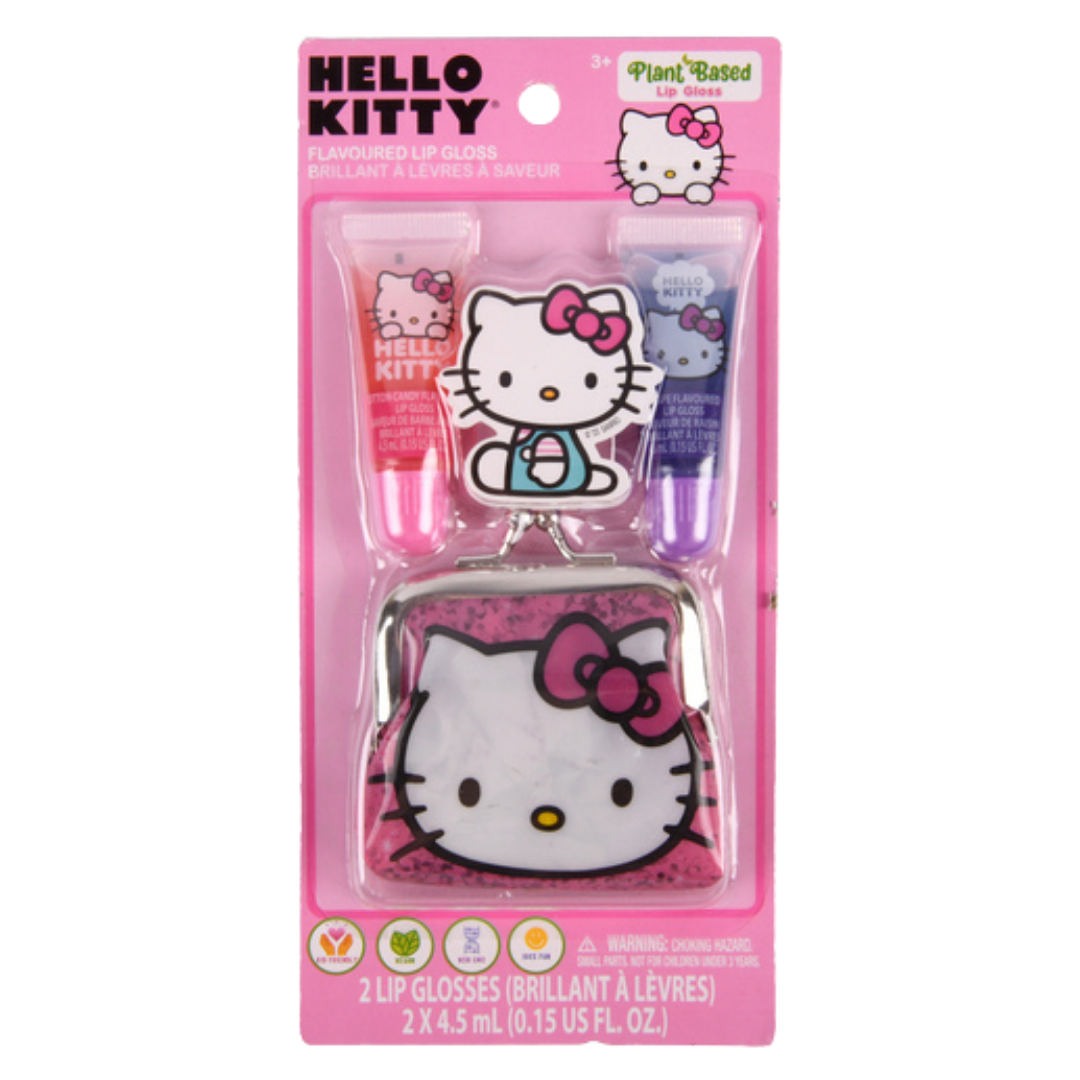 Hello Kitty Flavored Lip Gloss Set with Coin Pouch (2 Pack)