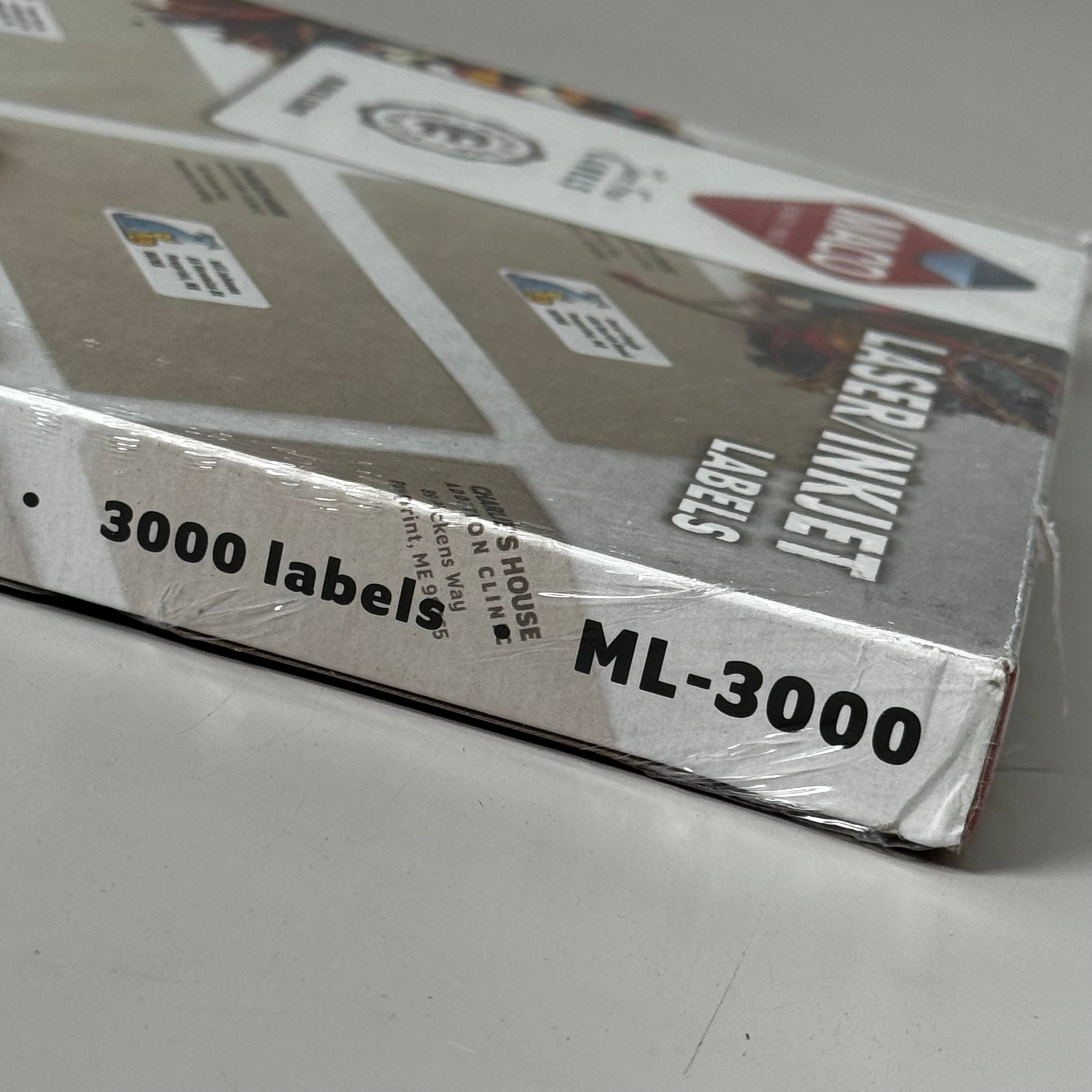MACO (100 SHEET,3000 LABELS TOTAL) Jam-Free Laser/Inkjet Labels 1"x2 5/8" White
