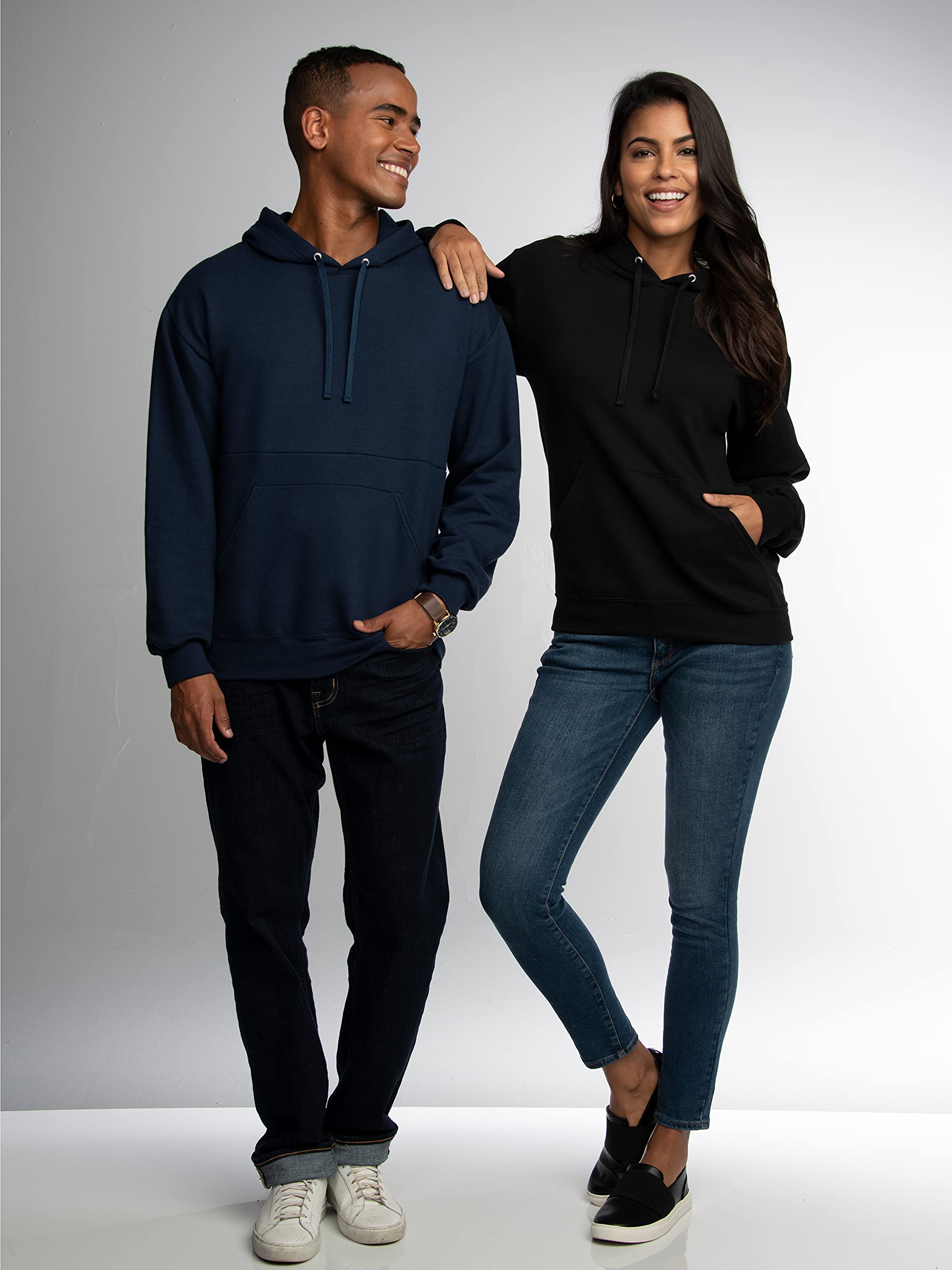 Fruit of the Loom mens Eversoft Fleece Sweatshirts & Hoodies Shirt, Pullover - Black, Large US
