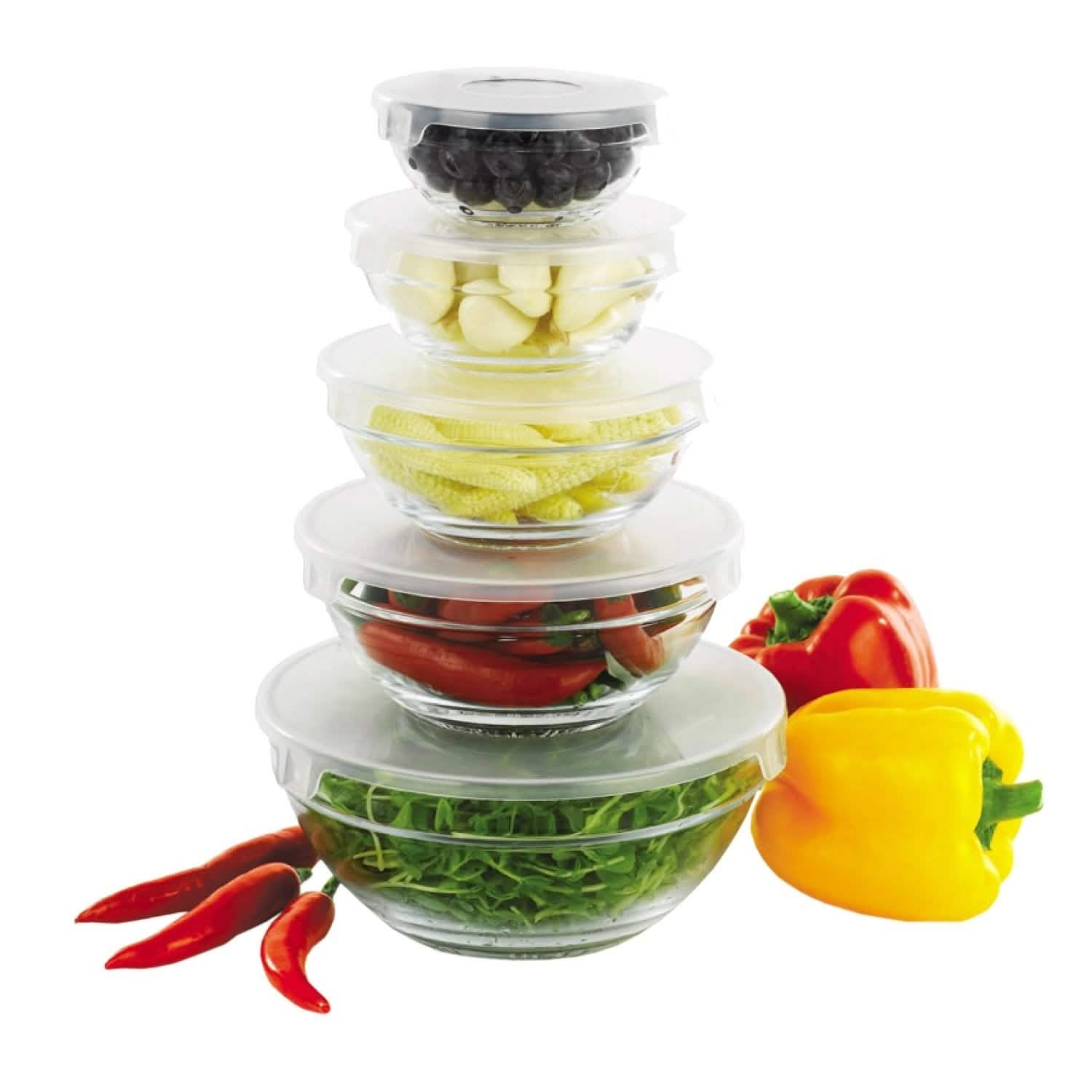 Home Basic SC10851 5 Piece Bowl with Lid