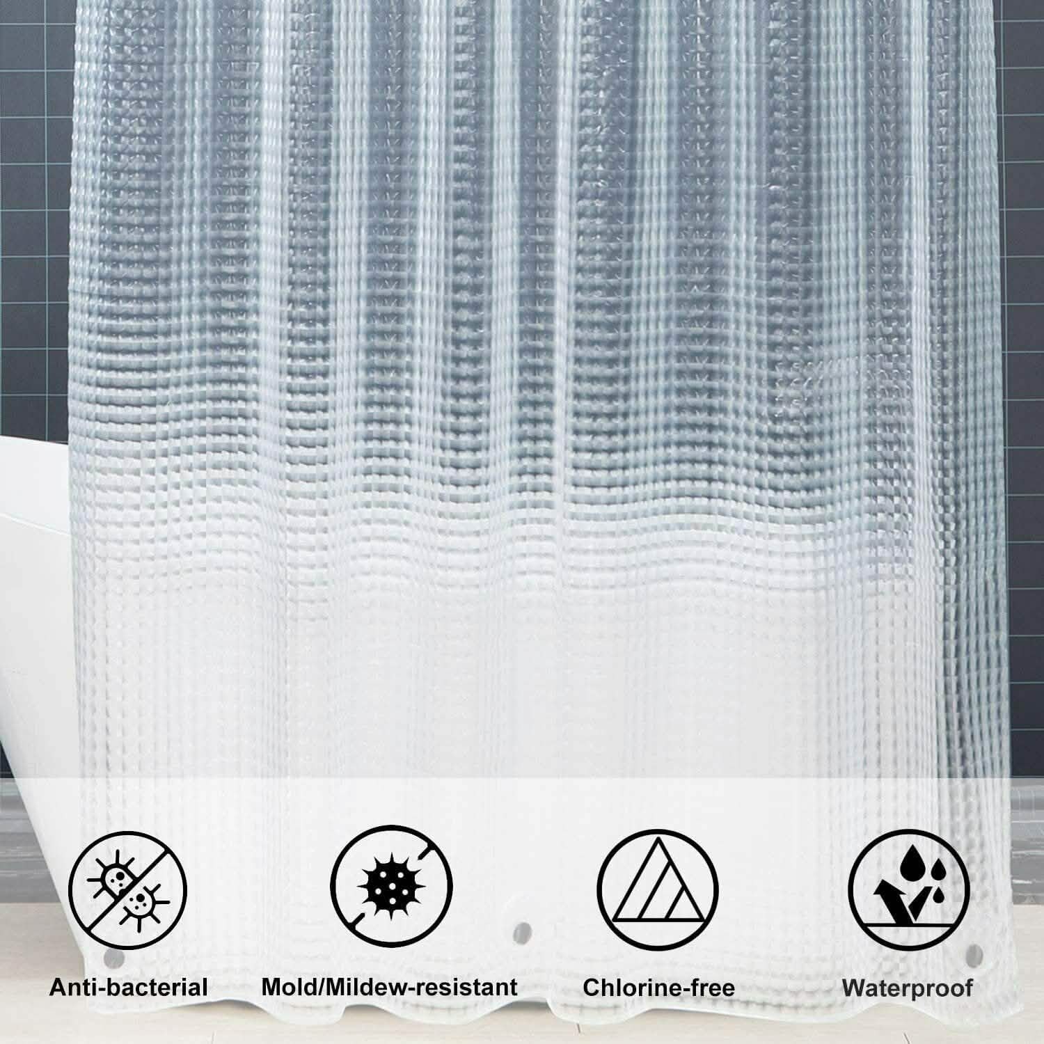 72 Inch FITNATE EVA Shower Clear Curtain Liner
