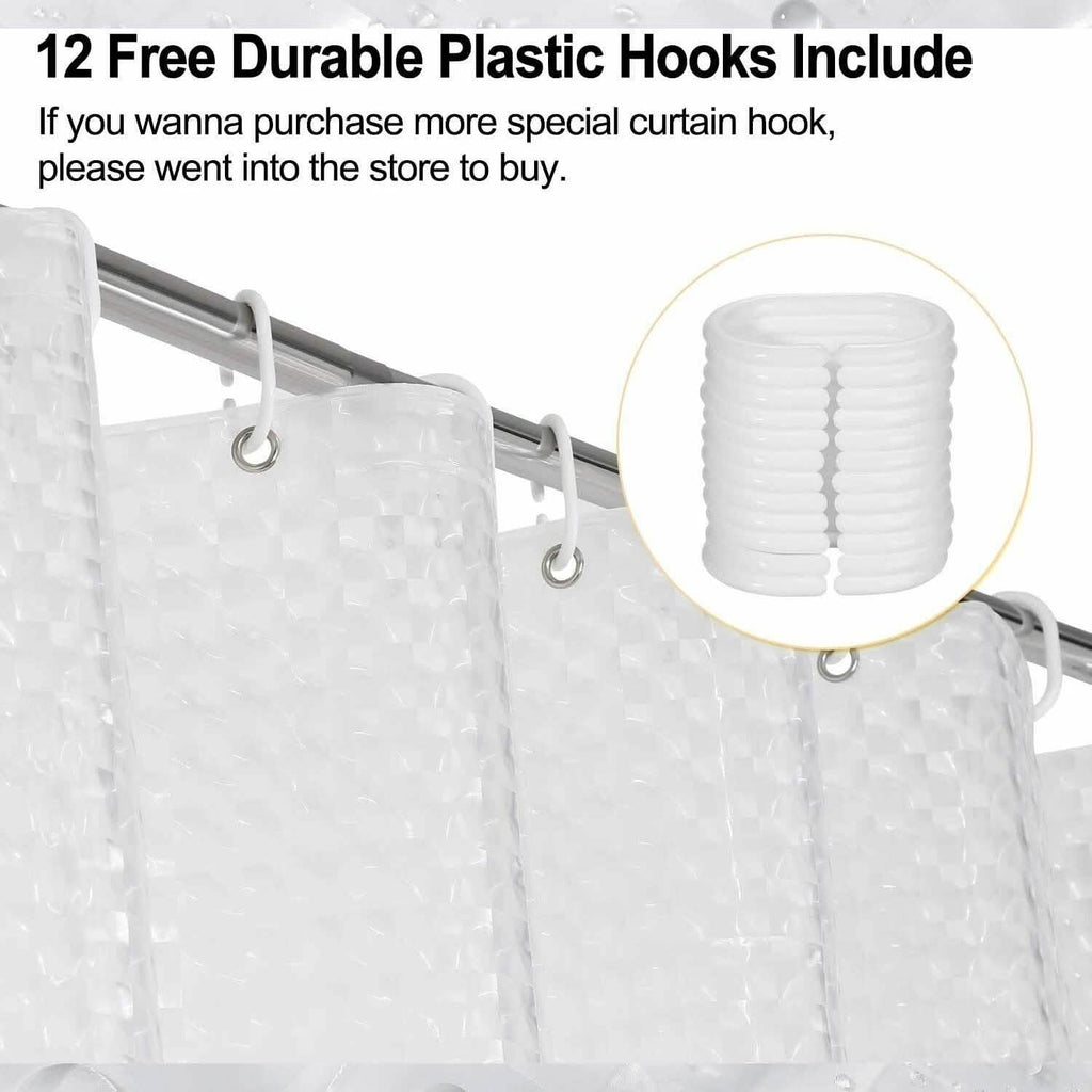 72 Inch FITNATE EVA Shower Clear Curtain Liner