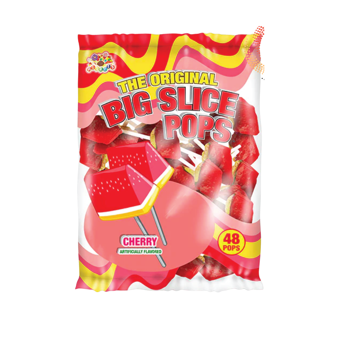 Alberts Big Slice Cherry Lollipops Bag (20oz, 48pcs)
