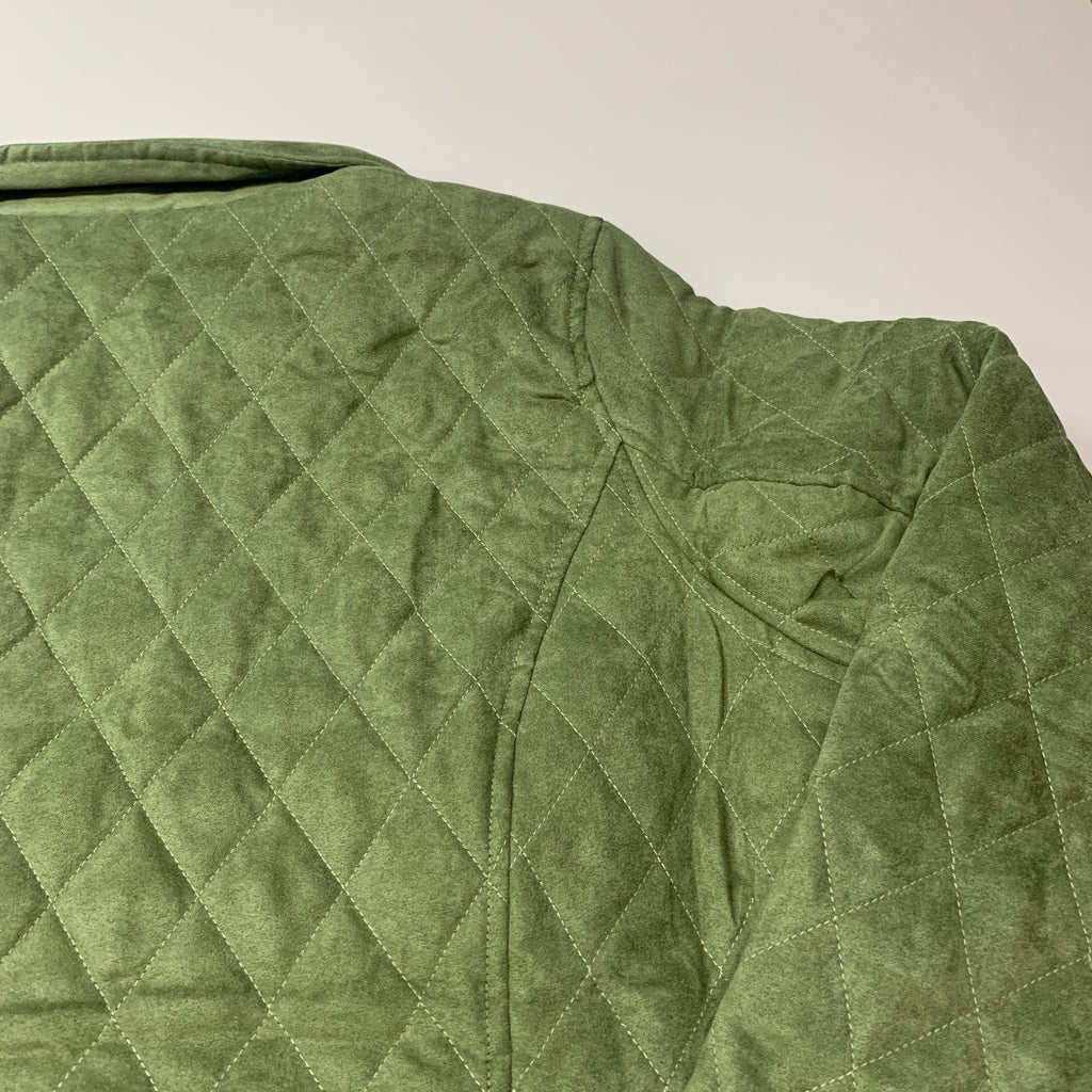 BRIDGE HAMPTON ISSAC MIZRAHI LIVE! Faux Suede Coat Full Snap Up Basil Size 1X